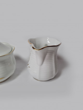 Winterling Markteluthen Bavaria Изысканный фарфоровый набор: cахарница и молочник с позолотой и рельефным рисунком, Германия, 1960-70гг.