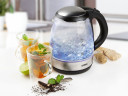 Domo Wasserkocher, 1.2 l, 2200 W, Glas LED Beleuchtung 360° Edelstahlsockel, leise elektrisch ohne Kabel Чайник Domo, 1,2 л, 2200 Вт, стеклянное светодиодное освещение, основание из нержавеющей стали на 360°, бесшумный электрический без кабеля