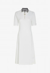 Tommy Hilfiger REG Famp;F STR 1/2ZIP MIDI Day dress ecru REG Famp;F STR 1/2ZIP МИДИ Повседневное платье экрю