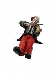 Статуэтка винтажная Gilde &quot;Клоун со скрипкой в красных штанах&quot;, ручная работа, фарфор, 15 см, Германия, 1970-80гг.