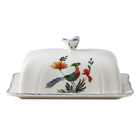 Gien Fayencerie Gien 'Oiseaux Paradis' Butterdose 17,8 x 13,5 cm Gien "Oiseaux Paradis" Масленка 17,8 x 13,5 см