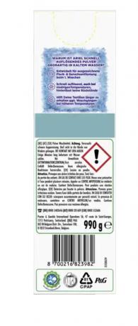 Ariel Vollwaschmittel Pulver Touch of Unstoppables 18WL, Стиральный порошок с ароматом Lenor Unstoppables, 18 загрузок