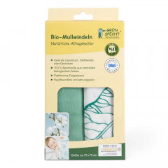 Grunspecht Naturprodukte 2 Mullwindeln 70x70cm Blatter  2 муслиновых подгузника 70х70см листья