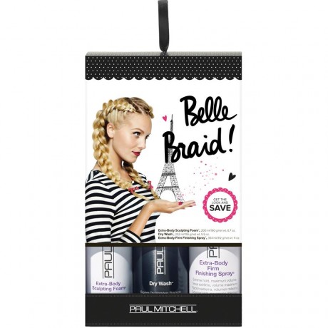 Paul Mitchell (Поль Митчелл) Extra Body Pardon my French Belle Braid Collection, Extra Body Sculpting Foam 200 мл + Firm Finishing Spray 300 мл + Dry Wash 252 мл / 1 шт.