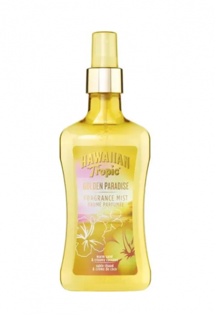Hawaiian Tropic Golden Paradise Body Mist 250ml, Парфюмированный мист для тела для женщин (США), 250 мл, тропический аромат и свежесть кожи