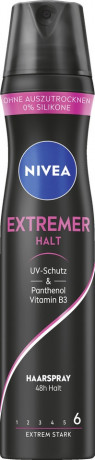 NIVEA Extremer Halt Haarspray, 250 ml, Нивеа Лак для волос, пантенол и витамин B3, экстремально сильная фиксация до 48ч, 250 мл