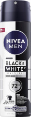 NIVEA MEN Black &amp; White Invisible Original Anti-Transpirant Spray, 150 ml, Нивеа Мужской антиперспирант спрей, невидимый, защита одежды от пятен, 72ч защита, 150 мл
