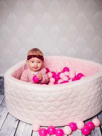 knorr toys® Bällebad soft Cosy heart rose mit 300 Ballen, pink