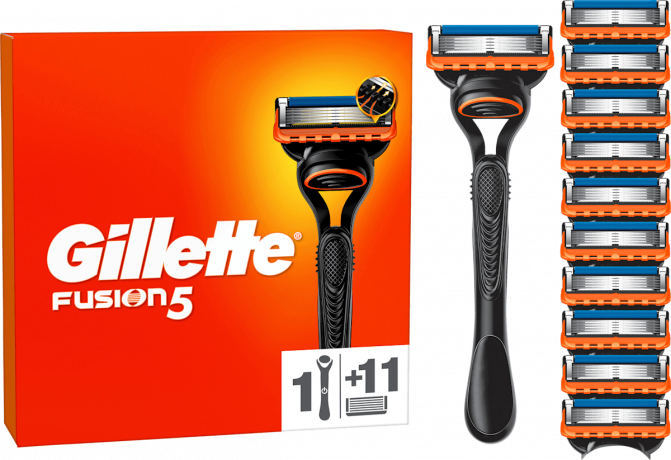GILLETTE Rasierer, Fusion5 Vorteilspack, 1 St, Джилетт Набор для бритья Fusion5: станок и 11 сменных кассет, 1 набор