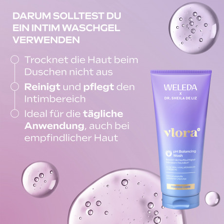 WELEDA pH Balancing Wash, 200 ml, Мягкое средство pH Balancing Wash для наружной интимной гигиены, 200 мл