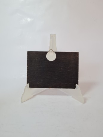 RL75 Картина в деревянной раме "Городская площадь", 15,5см х 11см, Германия, 1970-80гг.