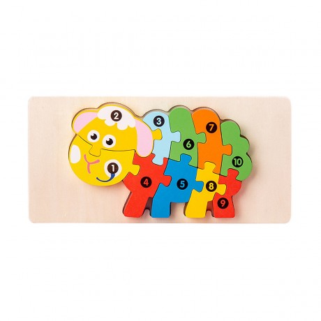 Syntek Bauklotze fur Kinder Holzklotze fur Kinder mit 3D-Tierformen Строительные блоки для детей Деревянные блоки для детей с 3D-фигурами животных