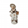 Porzellanfigur Фарфоровая статуэтка Женщина с корзинкой и птицей на руке, 17,5 x 9 см, Германия, 1960-70гг.