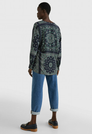 Tommy Hilfiger BANDANA VIS RELAXED BLOUSE Blouse placed bandana desert sky BANDANA VIS RELAXED BLOUSE Блузка размещенная бандана небо пустыни