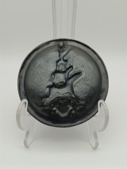 Тарелка декоративная винтажная &quot;Бременские музыканты&quot;, медная, объемный декор, 9.5 см, Германия, 1970-80гг.