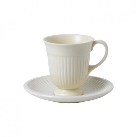 Wedgwood Wedgwood 'Edme Plain' Kaffeetasse / Schokotasse 0,125 L mit Untertasse 2-tlg. Wedgwood "Edme Plain" Чашка для кофе/шоколада 0,125 л с блюдцем, 2 предм.