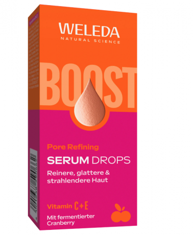 WELEDA Pore Refining Serum Drops, Сыворотка-капли c с витаминами С, Е и ферментированной клюквой для сужения пор для проблемной кожи, 30мл