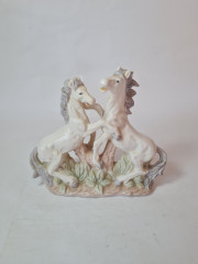 Статуэтка винтажная большая &quot;Пара лошадей&quot;, фарфор, 21 x 22,5 см, Германия, 1960-70гг.