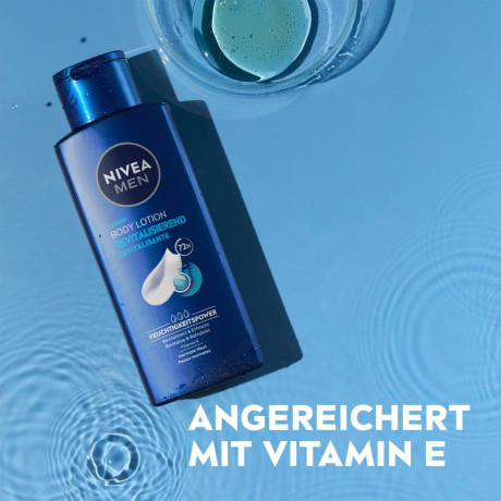 NIVEA MEN Body Lotion Revitalisierend, 250 ml, Нивеа Мужской лосьон для тела, витамин E, бодрящий, быстрое впитывание, 250 мл