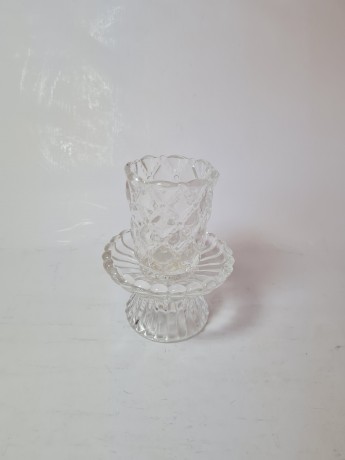 Partylite Taiwan Хрустальный подсвечник, 9см x 11см, Тайвань, 1970-80гг.