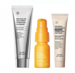 Allies of Skin Firming Trio Kit, Набор для лица лифтинг и сияние кожи, витамин C, пептиды и антиоксиданты, 3 средства (очищение + сыворотка + крем)