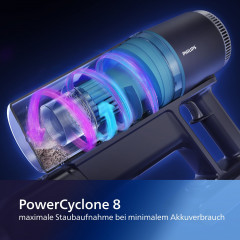 Philips Philips Akku-Hand-und Stielstaubsauger XC3031/01 3000 Series, 50,4 W, beutellos, mit LED-Duse und digitalem Motor, bis zu 60 Minuten Laufzeit Беспроводной ручной пылесос Philips XC3031/01 серии 3000, 50,4 Вт, без мешка, со светодиодной насадкой и