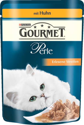 GOURMET Влажный корм Для кошек, Perle Erlesene streifen с Курицей, 85 г