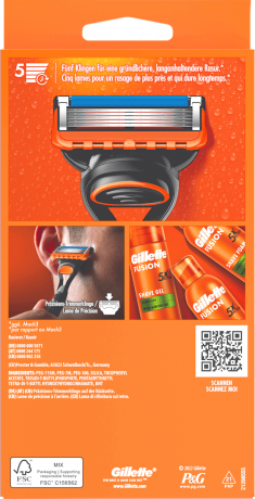 GILLETTE Rasierer, Fusion5, 1 St, Джилетт Набор для бритья Fusion5: станок и 1 сменная кассета, 1 набор