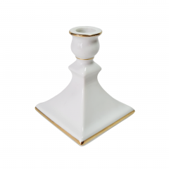 Подсвечник винтажный &quot;Геометрия&quot; Gerold / Florist Design, фарфор, белый/золото, 9 x 11 см, Германия, 1960-1970гг.