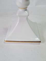 Подсвечник винтажный &quot;Геометрия&quot; Gerold / Florist Design, фарфор, белый/золото, 9 x 11 см, Германия, 1960-1970гг.