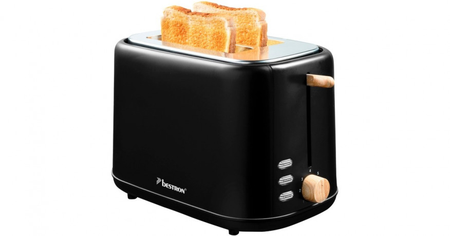 Bestron Bestron Toaster ATO850BW schwarz/holz, 800 Watt, fur 2 Scheiben Toast  schwarz/holz Тостер Bestron ATO850BW черный/дерево, 800 Вт, на 2 ломтика тостов