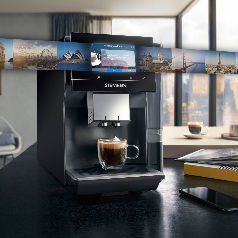 Купить SIEMENS SIEMENS Kaffeevollautomat EQ700 classic TP707D06,  Full-Touch-Display, bis 15 Profile speicherbar, Milchsystem-Reinigung  Полностью автоматическая кофемашина SIEMENS EQ700 classic TP707D06,  полностью сенсорный дисплей, возможность ...