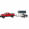 Bruder BRUDER 02501 RAM 2500 Power Wagon mit Pferdetrailer und Pferd BRUDER 02501 RAM 2500 Power Wagon с прицепом для лошадей и лошадью
