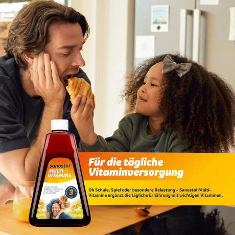 Sanostol Multi-Vitamine age 3+ ohne Zuckerzusatz 460ml , Саностол Мультиватаминный сироп с витаминами С и D, БЕЗ сахара, для детей с 3ех лет, 460 мл
