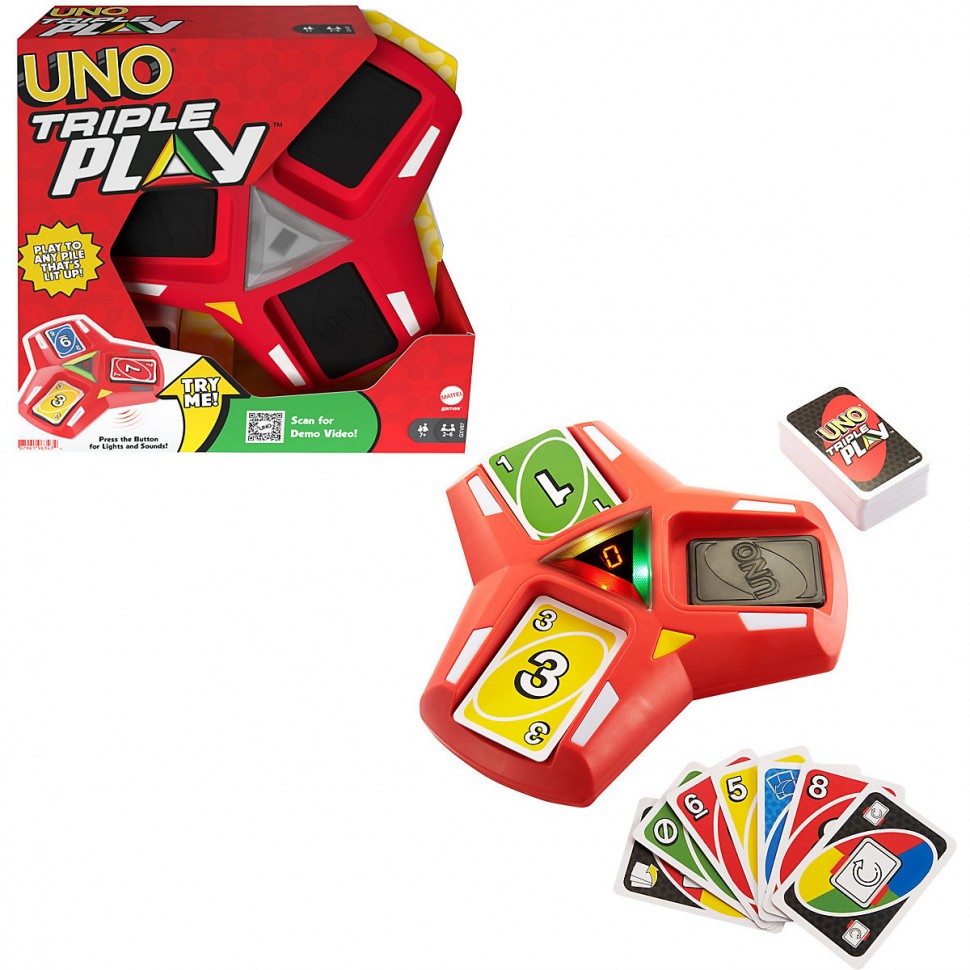 Купить Mattel Mattel Games UNO Triple Play Mattel Games UNO Тройная игра в  интернет-магазине Diskontshop.eu Германия всего за 4 954 руб. в