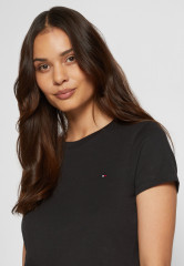 Tommy Hilfiger HERITAGE CREW NECK TEE Basic T-shirt black ФУТБОЛКА HERITAGE CREW NECK Базовая футболка черный