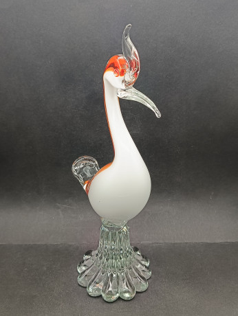 Статуэтка винтажная Im Stil Murano "Райская птица", хрустальное стекло, 30.5 х 15 см, Германия, 1970-80гг.