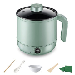 Yoyaxi Yoyaxi Reiskocher 1,7 Liter tragbare elektrische Antihaft-Pfanne, Multifunktionaler Topf, doppelte Steuerung fur das Kochen Grun Рисоварка Yoyaxi, портативная электрическая сковорода с антипригарным покрытием, 1,7 литра, многофункциональная кастрюл