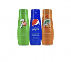 Sodastream Terra white + 7UP, Mirinda, Pepsi, Устройство Для Приготовления Газировки Sodastream Terra, Белая Упаковка: 3 пластиковые бутылки, баллон С Co, набор сиропов Sodastream 7UP, Mirinda, Pepsi, 3 х 440мл