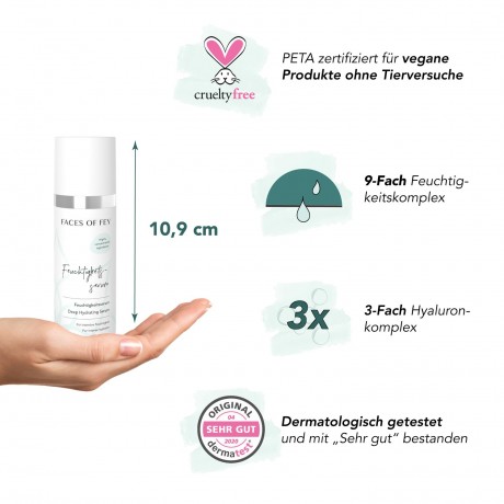 FACES OF FEY Feuchtigkeitsserum Deep Hydrating Serum 50ml  Увлажняющая сыворотка Глубоко увлажняющая сыворотка 50мл