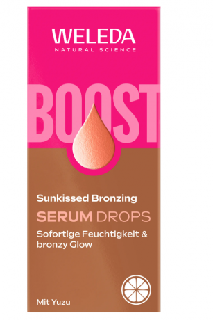 WELEDA Sunkissed Bronzing Serum Drops Сыворотка-бронзер придает коже естественный загар  без отдушек с экстрактом юдзу и алоэ вера, 30мл