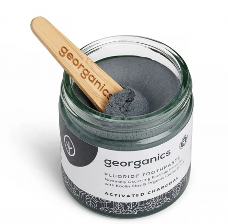 Georganics Mineral Toothpaste Activated Charcoal, 60 ml Зубная паста с активированным углем, отбеливающая, без фтора, без SLS, с кокосовым маслом, натуральная, 60 мл