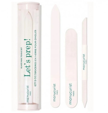 Набор для маникюра Manucurist 3 в 1: стеклянная пилка, баф и пушер для кутикулы, профессиональные инструменты для ногтей, подготовка ногтей