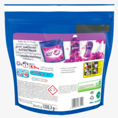 LENOR Colorwaschmittel Pods Amethyst, 5 х 53 Wl  ЛЕНОР Капсулы для стирки с ароматом Цветочная мечта, 5 уп х 53шт (265шт)
