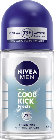 NIVEA MEN Cool Kick Fresh Anti-Transpirant Roll-On, 50 ml, Нивеа Мужской антиперспирант ролик, кактусовая вода и ментол, охлаждающий, 72ч защита, 50 мл