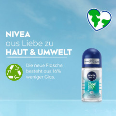 NIVEA MEN Cool Kick Fresh Anti-Transpirant Roll-On, 50 ml, Нивеа Мужской антиперспирант ролик, кактусовая вода и ментол, охлаждающий, 72ч защита, 50 мл