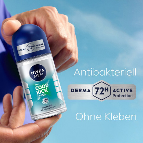NIVEA MEN Cool Kick Fresh Anti-Transpirant Roll-On, 50 ml, Нивеа Мужской антиперспирант ролик, кактусовая вода и ментол, охлаждающий, 72ч защита, 50 мл