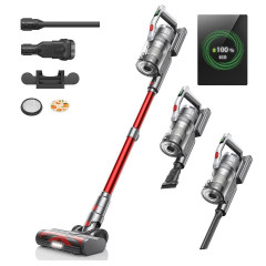 Laresar Laresar Akku-Hand-und Stielstaubsauger, 450,00 W, 33KPa Akkustaubsauger, 1,5L Staubspeicherkapazitat, Bis zu 55 Min Laufzeit, fur Hartboden Teppich Tierhaare, umfangreichen Zubehor  Беспроводной ручной и стержневой пылесос Laresar, беспроводной пы