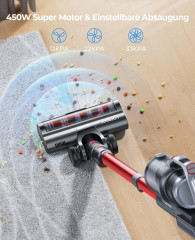 Laresar Laresar Akku-Hand-und Stielstaubsauger, 450,00 W, 33KPa Akkustaubsauger, 1,5L Staubspeicherkapazitat, Bis zu 55 Min Laufzeit, fur Hartboden Teppich Tierhaare, umfangreichen Zubehor  Беспроводной ручной и стержневой пылесос Laresar, беспроводной пы