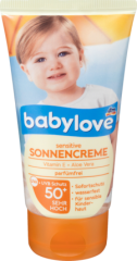 babylove чувствительный Солнцезащитный крем для детей LSF 50+, 75 мл